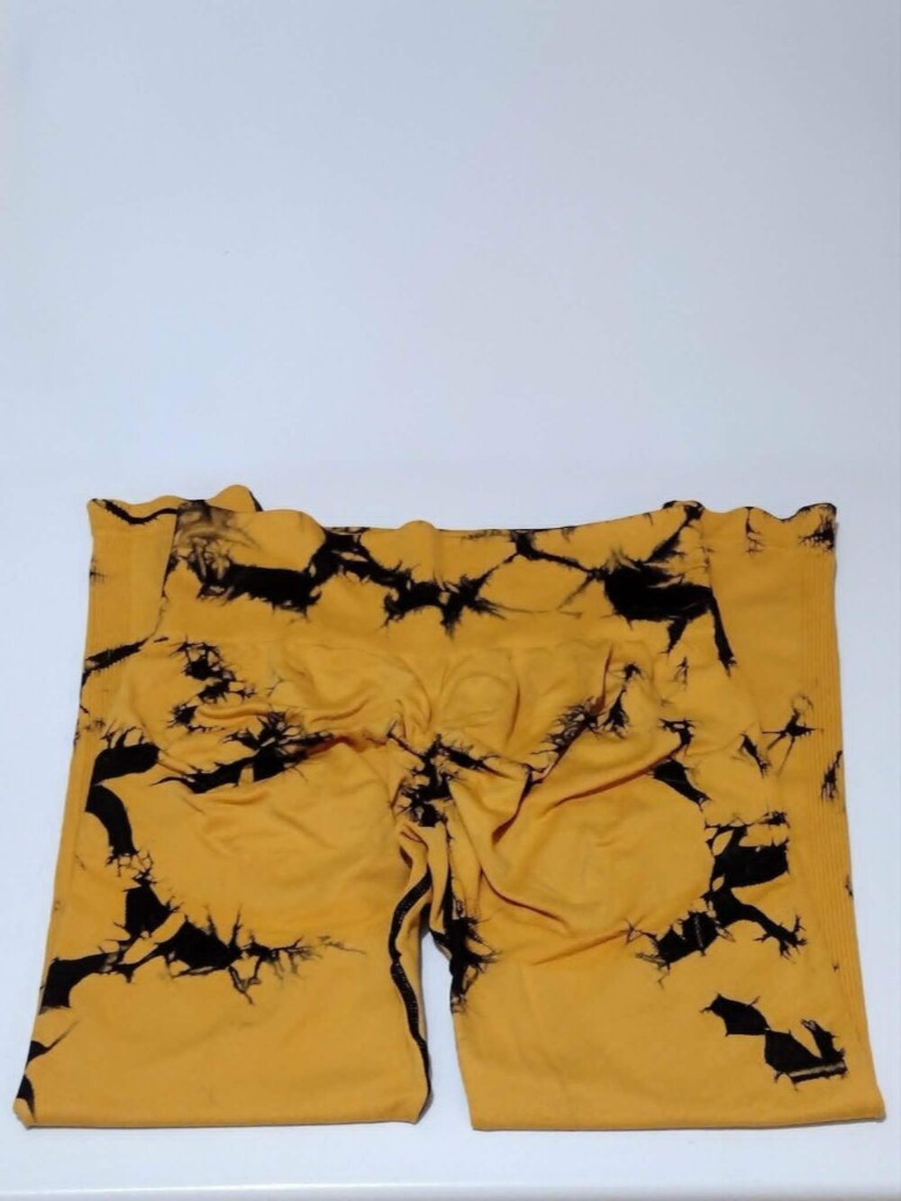 New - XL-3X High Waist 3D Booty Enhance legging-School Bus Yellow Black Tie Dye